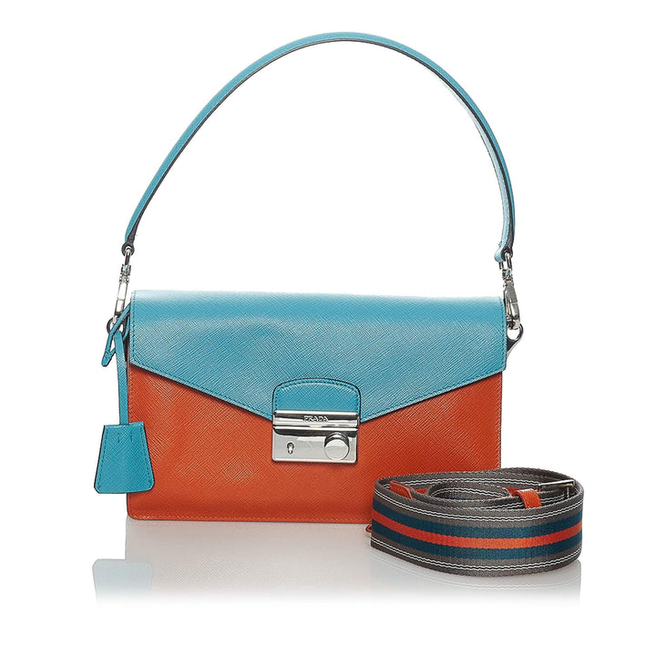 Prada Saffiano Sound Lock Satchel (SHG-29571)