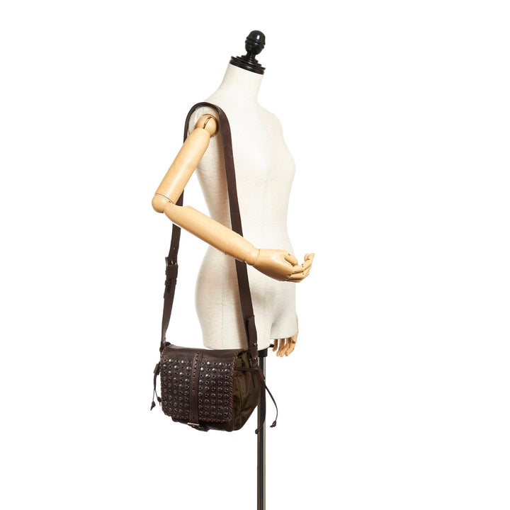 Prada Studded Nylon Crossbody Bag (SHG-28695)