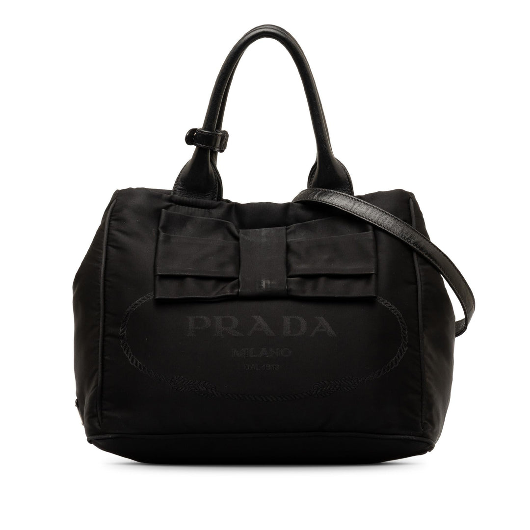 Prada Tessuto Logo Fiocco Bow Satchel (SHG-VF3Tq6)
