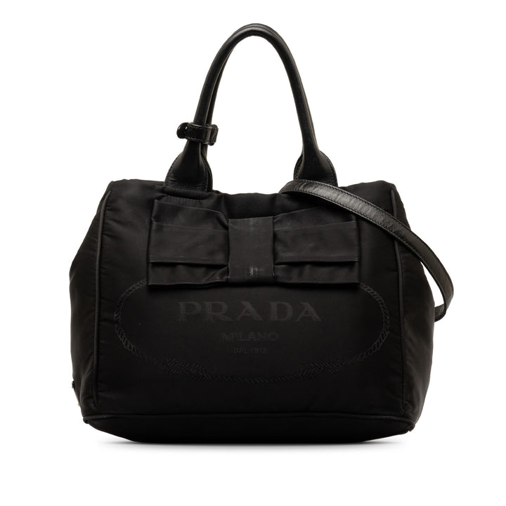 Prada Tessuto Logo Fiocco Bow Satchel (SHG-VF3Tq6)