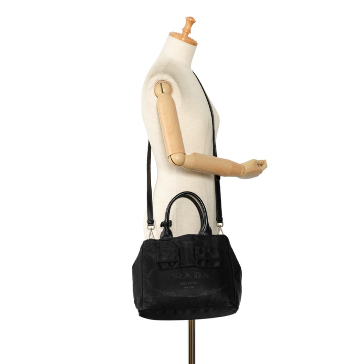 Prada Tessuto Logo Fiocco Bow Satchel (SHG-VF3Tq6)