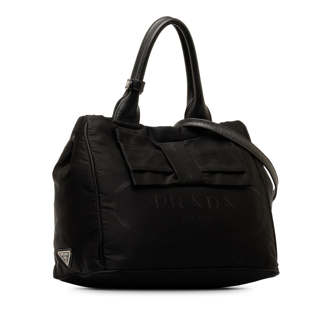 Prada Tessuto Logo Fiocco Bow Satchel (SHG-VF3Tq6)