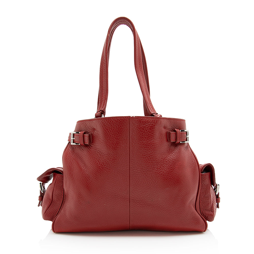 Prada Vitello Daino Side Pocket Tote - FINAL SALE (SHF-19786)