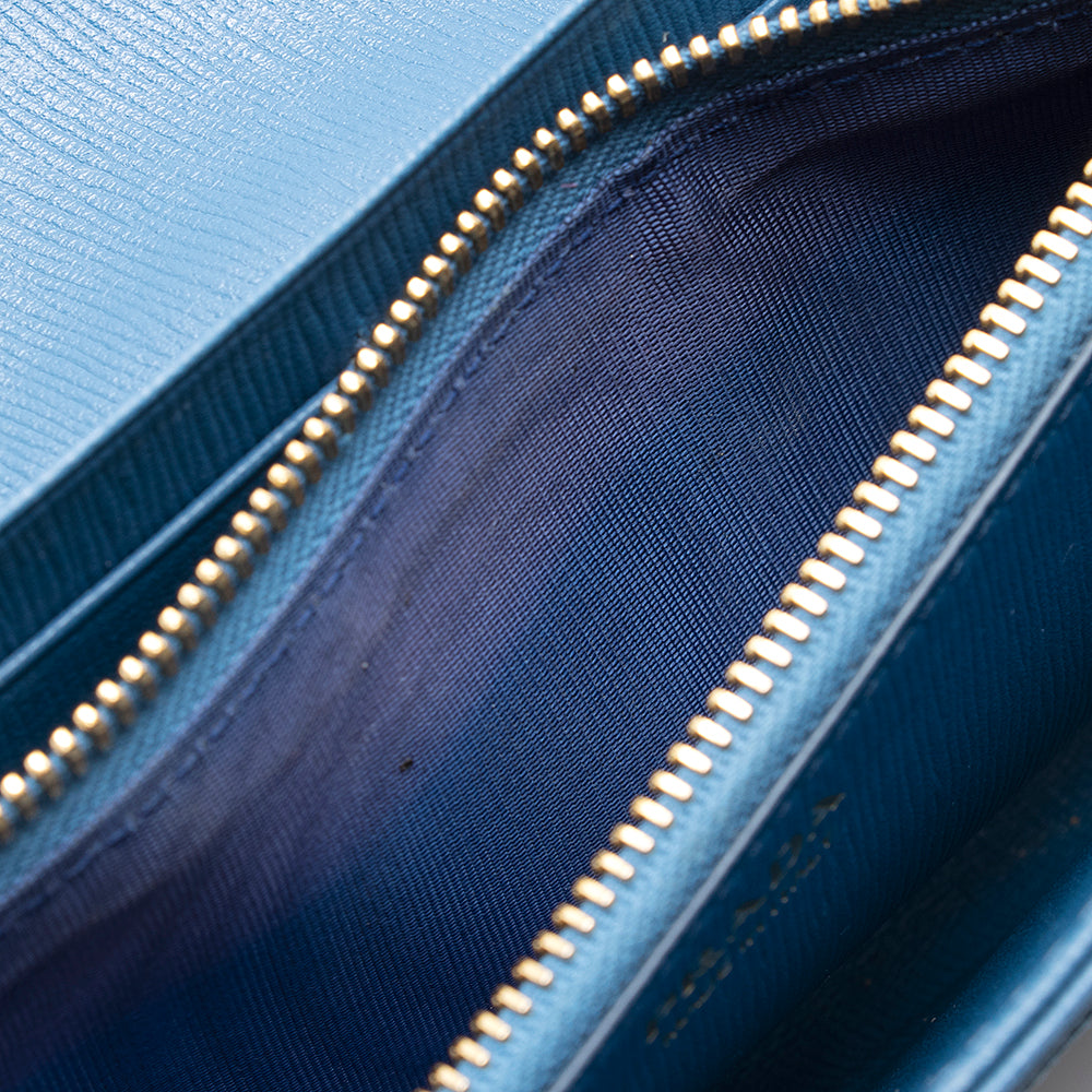 Prada Vitello Tessuto Continental Wallet (SHF-21038)