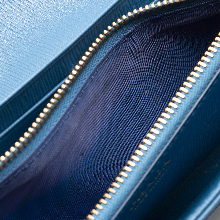 Prada Vitello Tessuto Continental Wallet (SHF-21038)