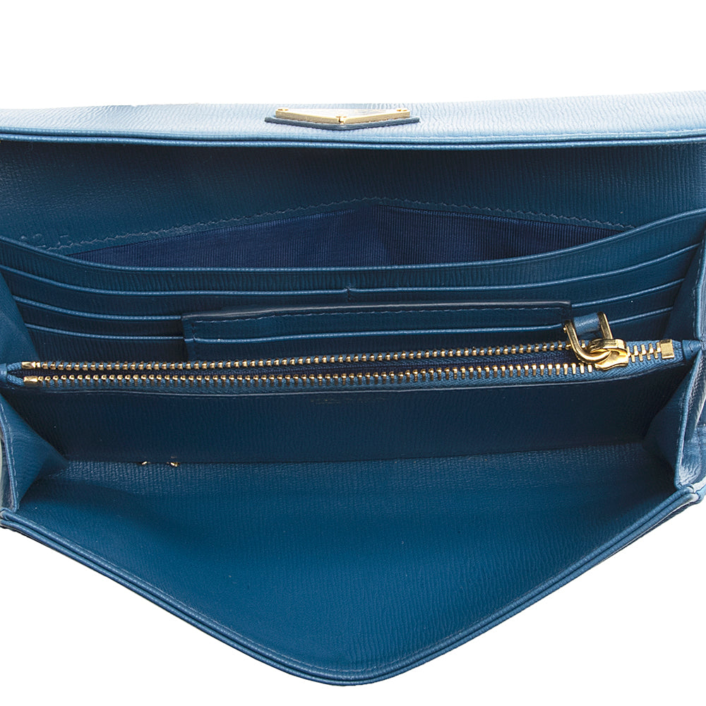 Prada Vitello Tessuto Continental Wallet (SHF-21038)