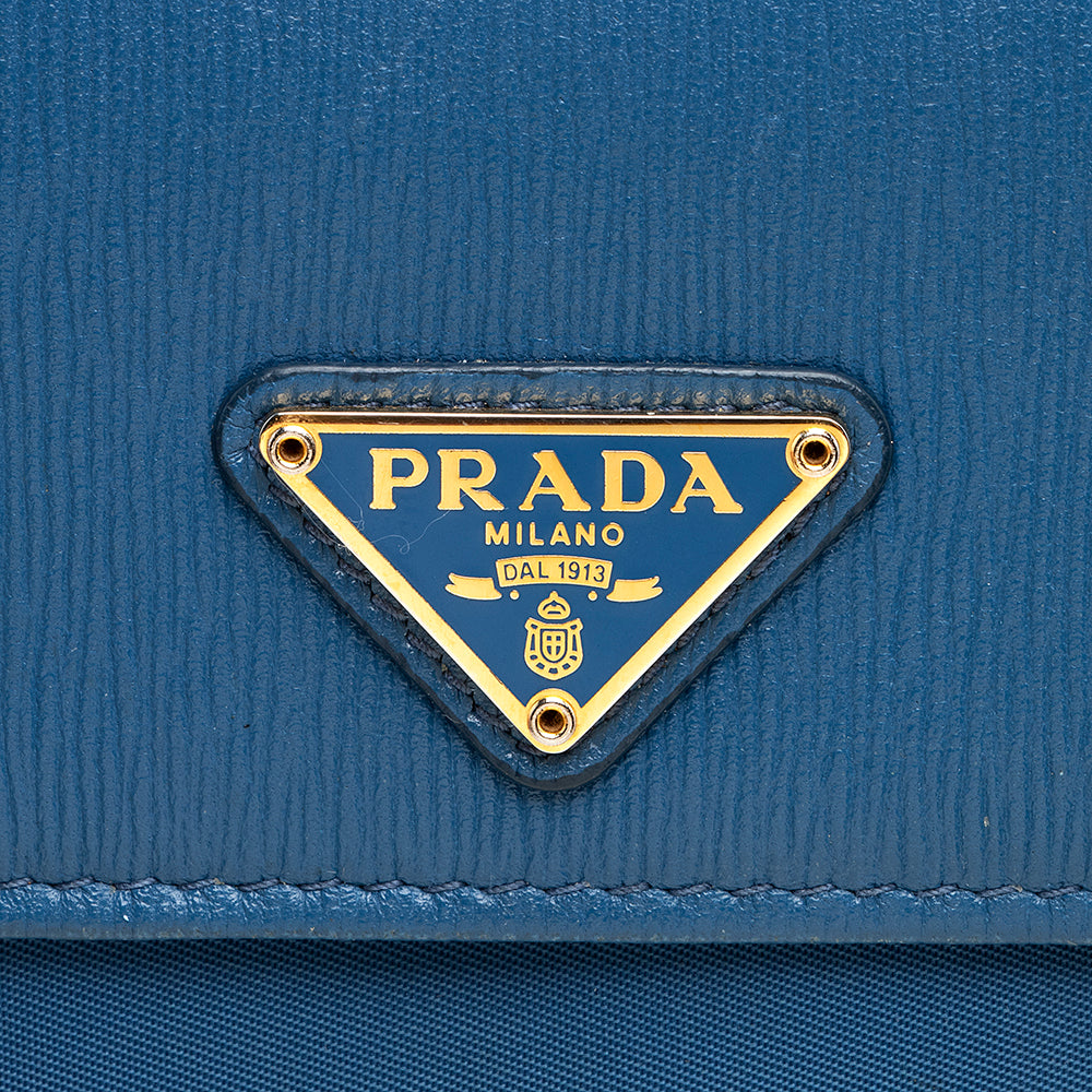 Prada Vitello Tessuto Continental Wallet (SHF-21038)