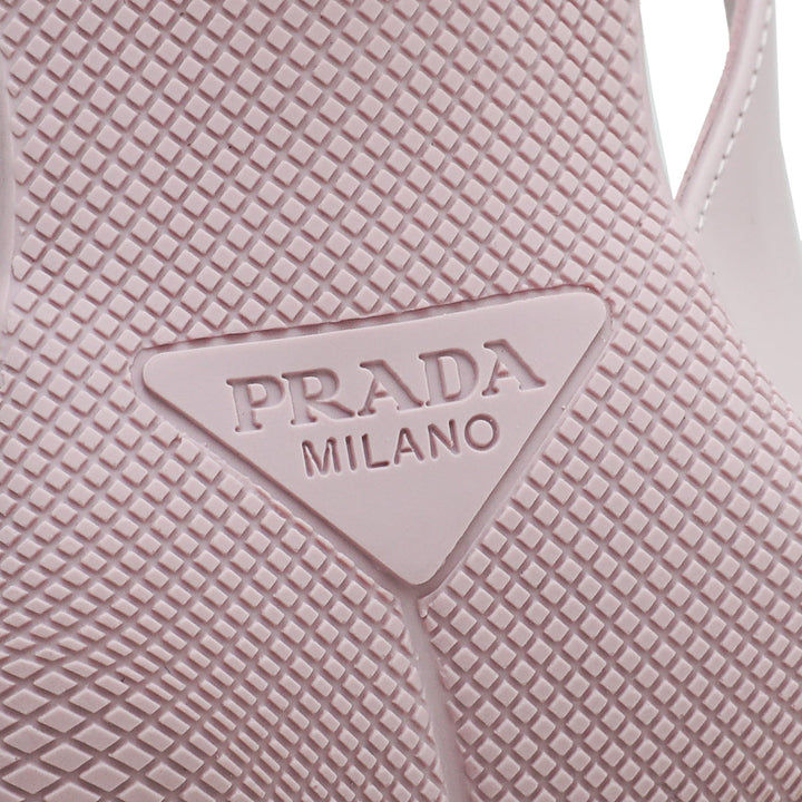 Prada Alabaster Pink Brushed Logo Slingback Pumps 38