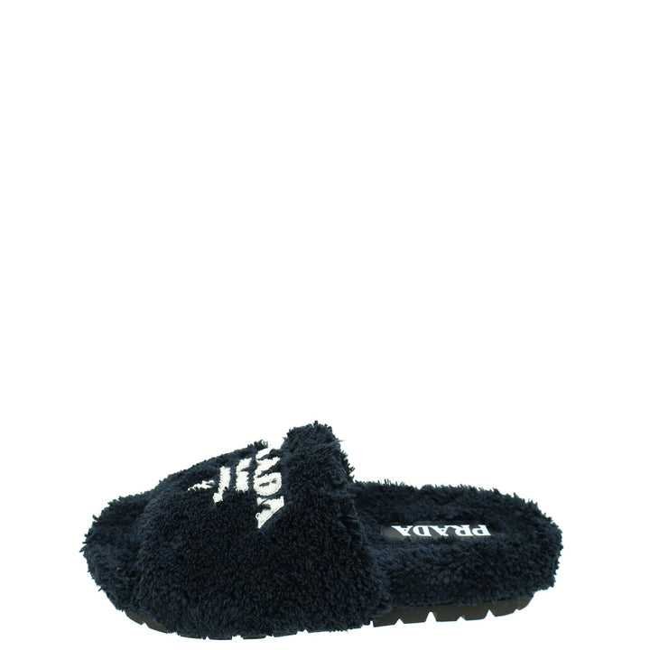 Prada Black Terry Cloth Slides 36