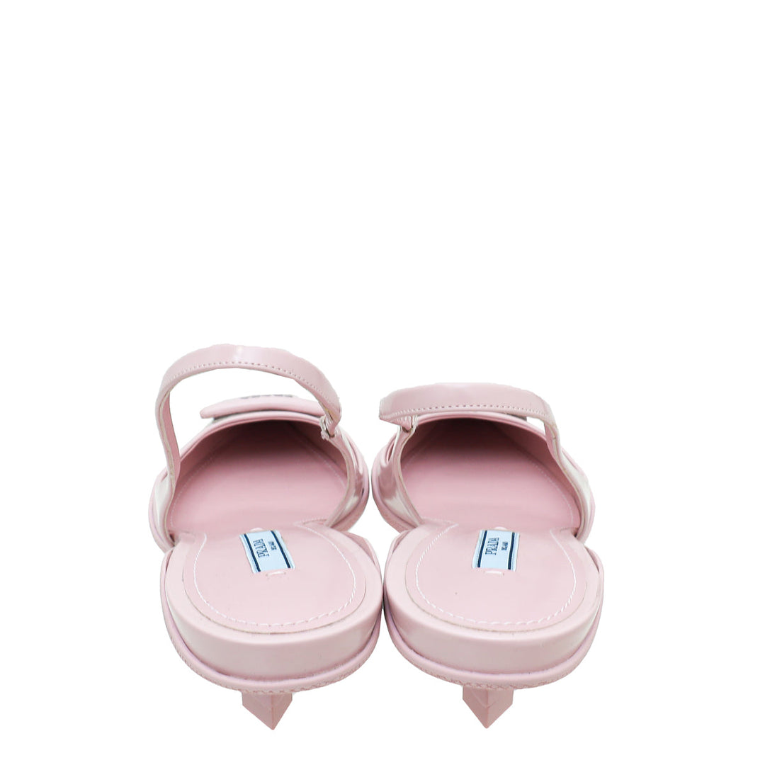 Prada Pink Soft Padded Slingback Heels 38