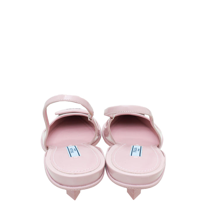 Prada Pink Soft Padded Slingback Heels 38