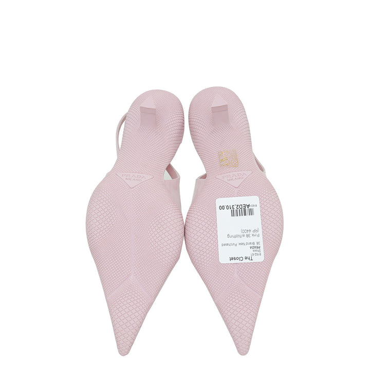 Prada Pink Soft Padded Slingback Heels 38