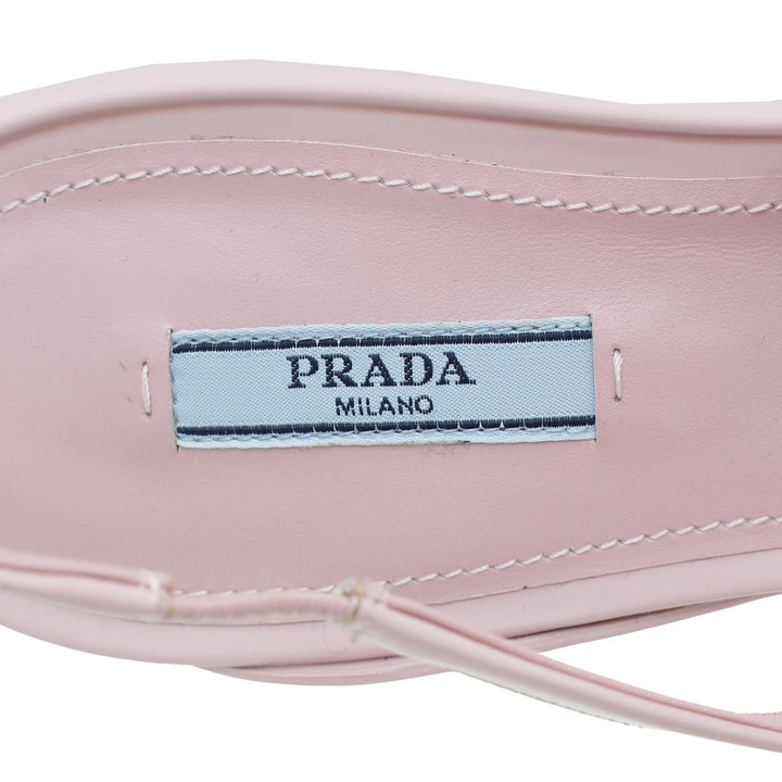 Prada Pink Soft Padded Slingback Heels 38