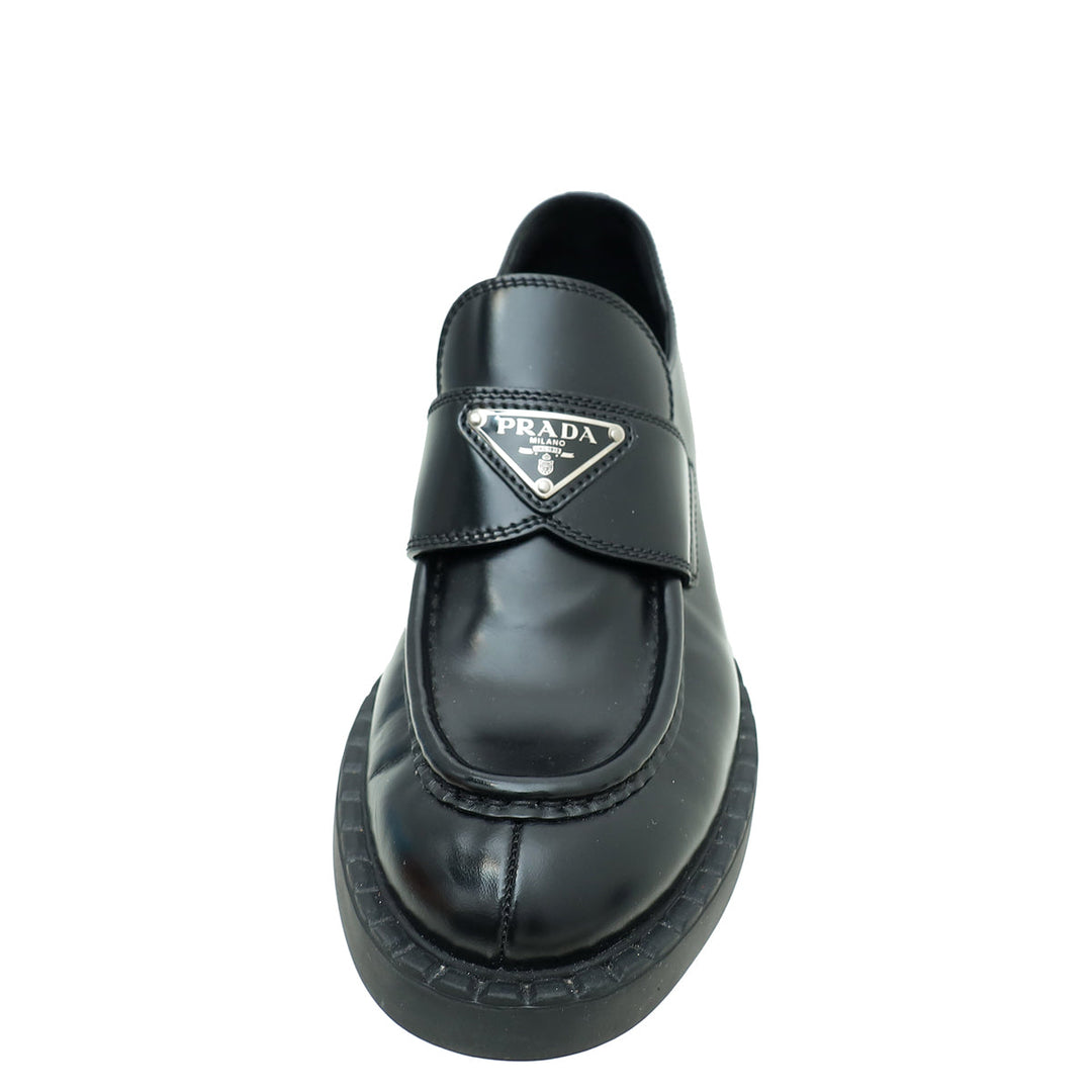 Prada Chocolate Brushed Loafers 37