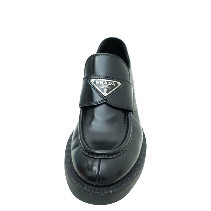 Prada Chocolate Brushed Loafers 37
