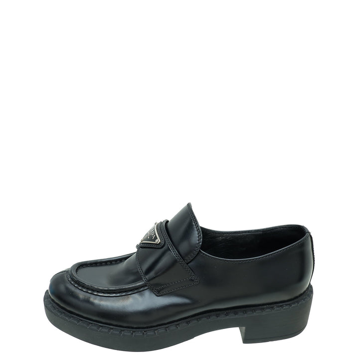 Prada Chocolate Brushed Loafers 37
