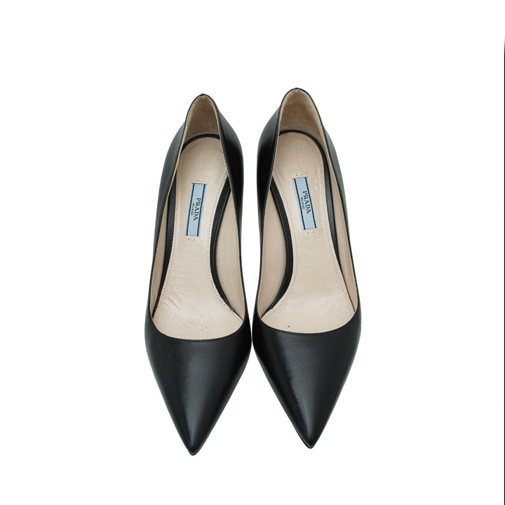 Prada Black Pointed Toe Pump 39.5