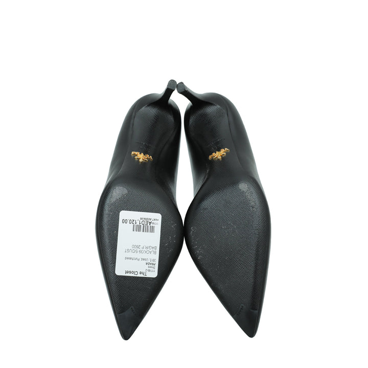 Prada Black Pointed Toe Pump 39.5
