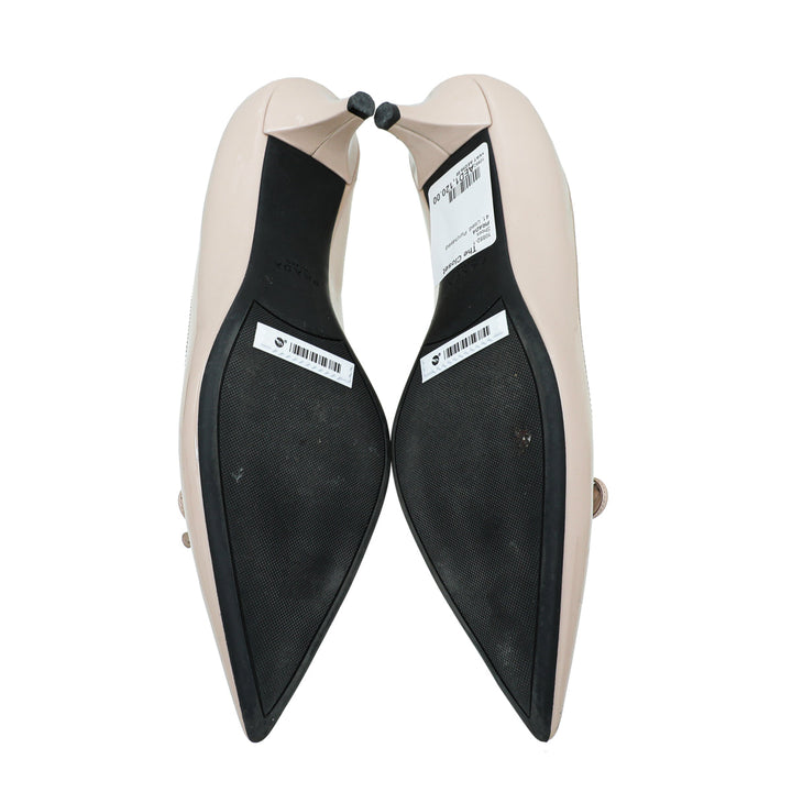Prada Beige Pointed Bow Low Heels Pumps 41