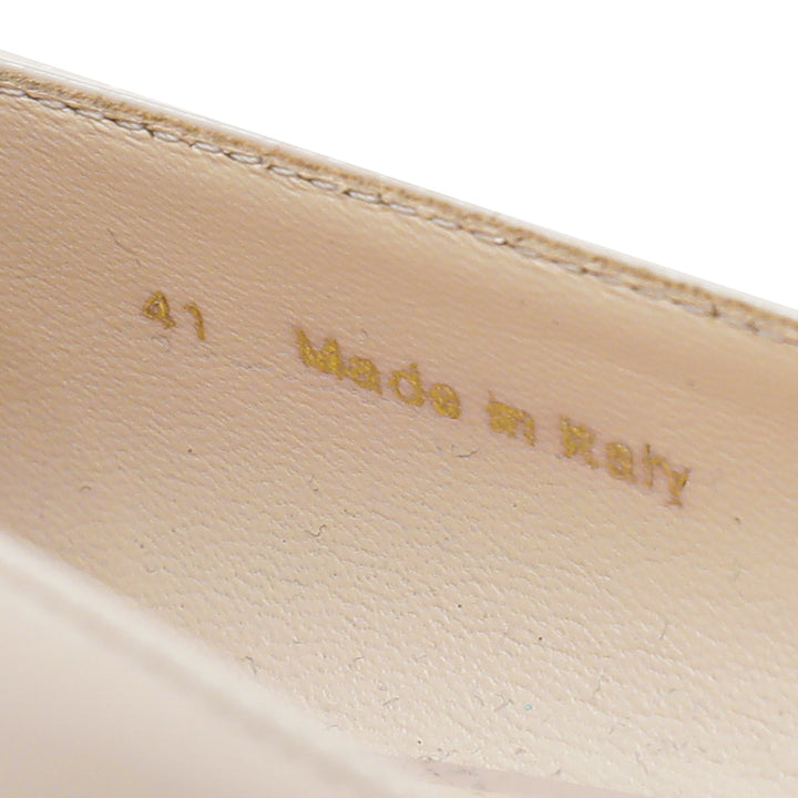Prada Beige Pointed Bow Low Heels Pumps 41