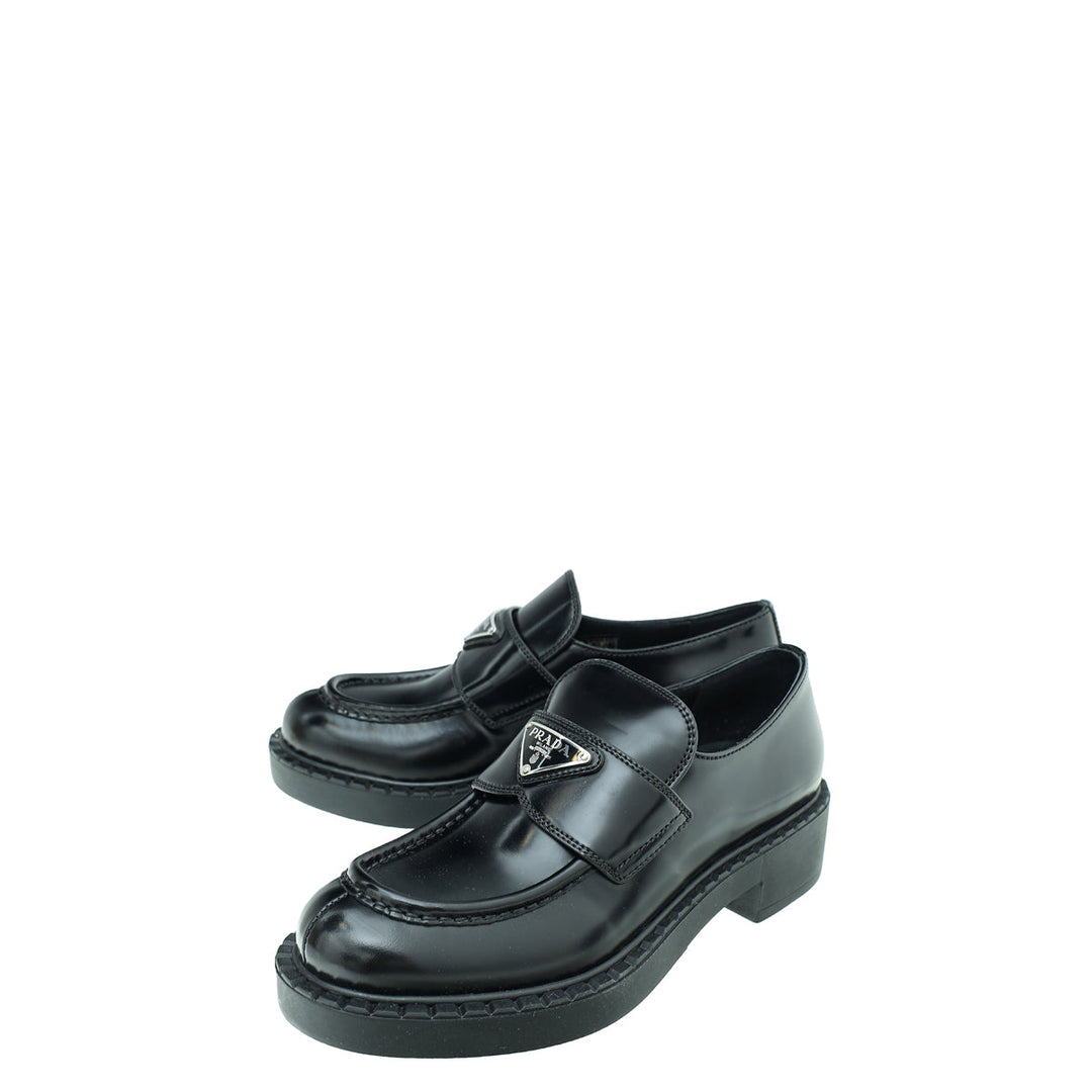 Prada Chocolate Brushed Loafers 36.5