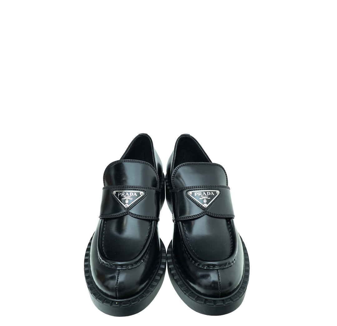 Prada Chocolate Brushed Loafers 36.5
