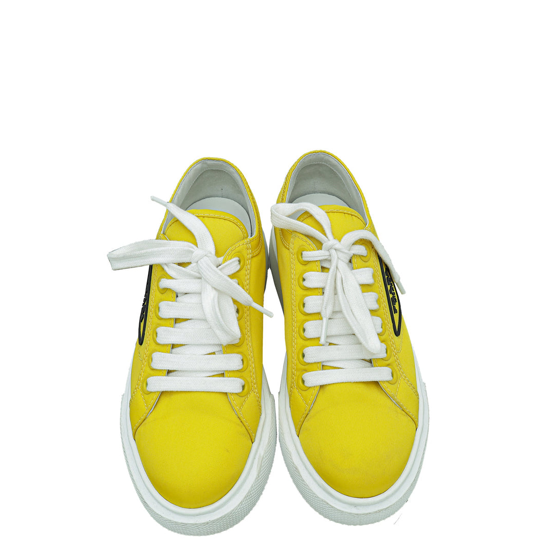Prada Yellow Logo Re-Nylon Sneaker 36