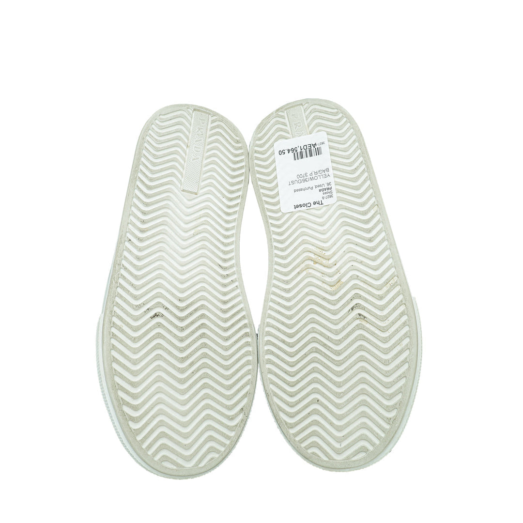 Prada Yellow Logo Re-Nylon Sneaker 36