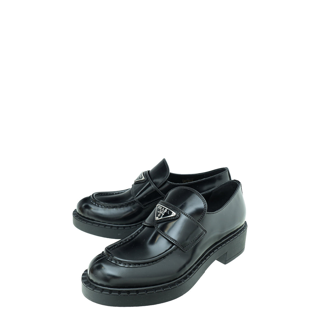 Prada Chocolate Brushed Loafers 38.5