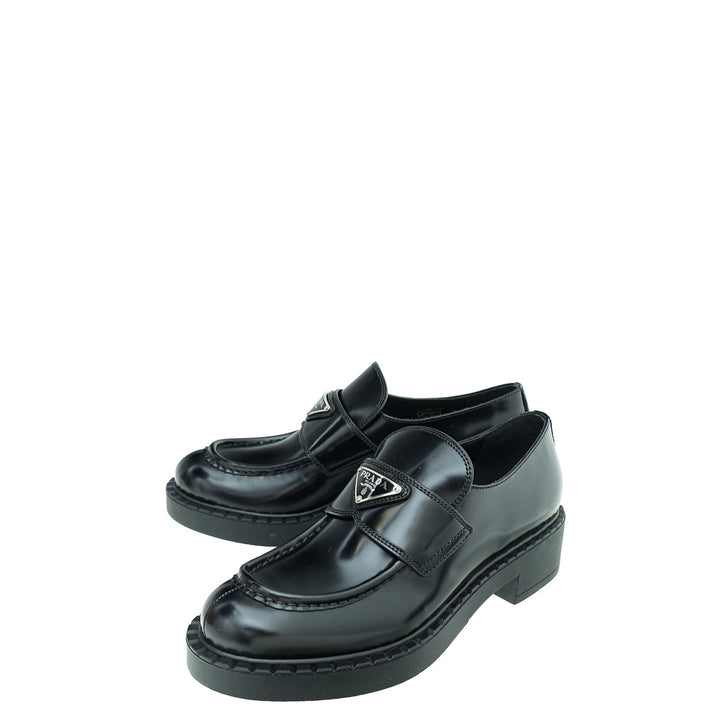 Prada Chocolate Brushed Loafers 38.5
