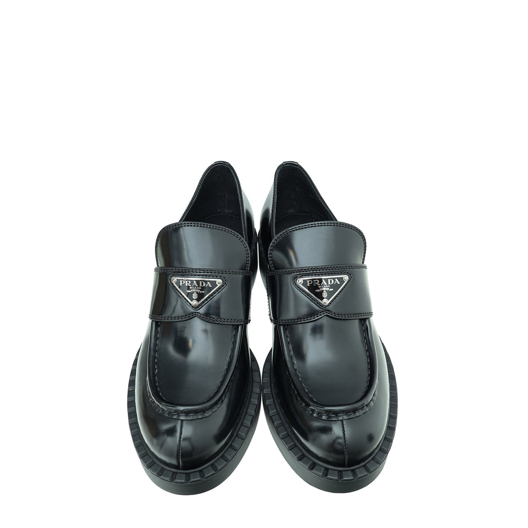 Prada Chocolate Brushed Loafers 38.5