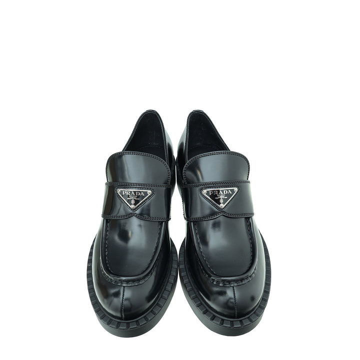 Prada Chocolate Brushed Loafers 38.5