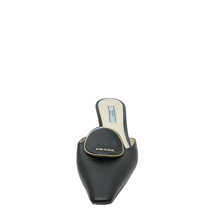 Prada Black Slide Mules 38