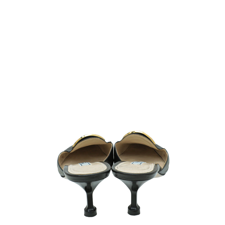 Prada Black Slide Mules 38
