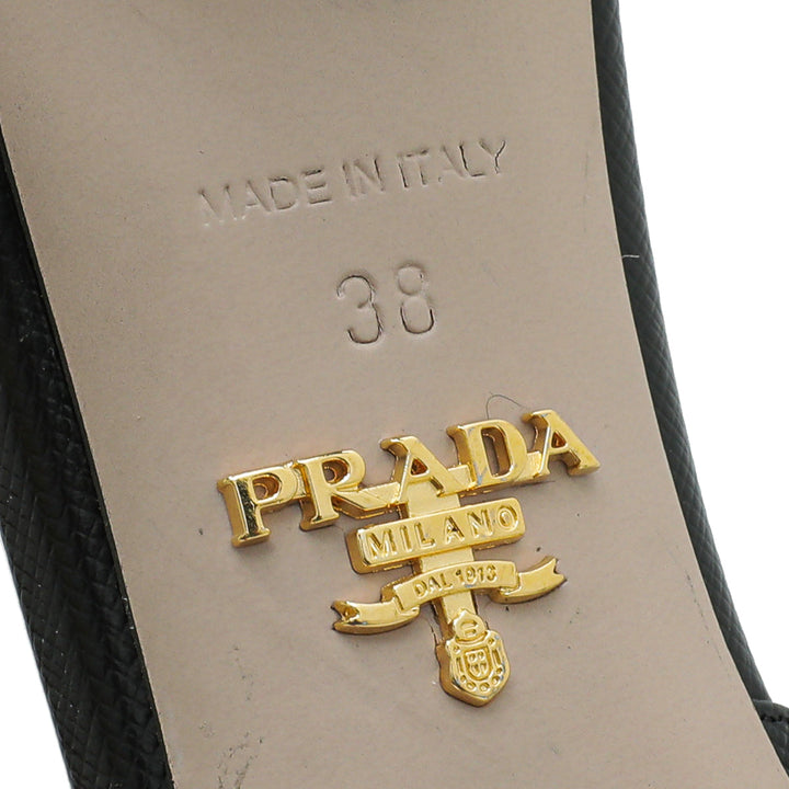 Prada Black Slide Mules 38