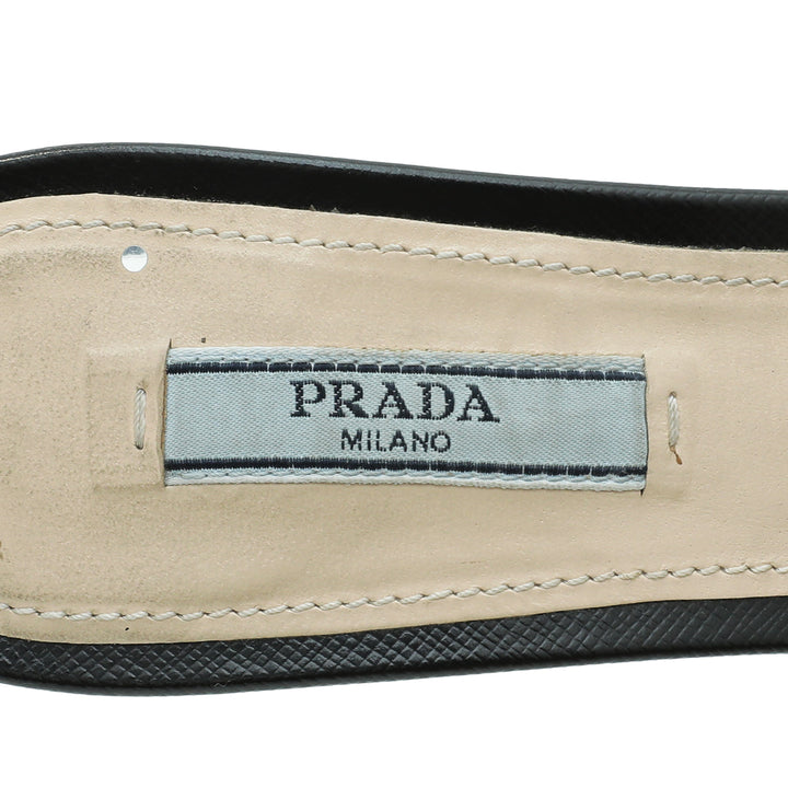 Prada Black Slide Mules 38