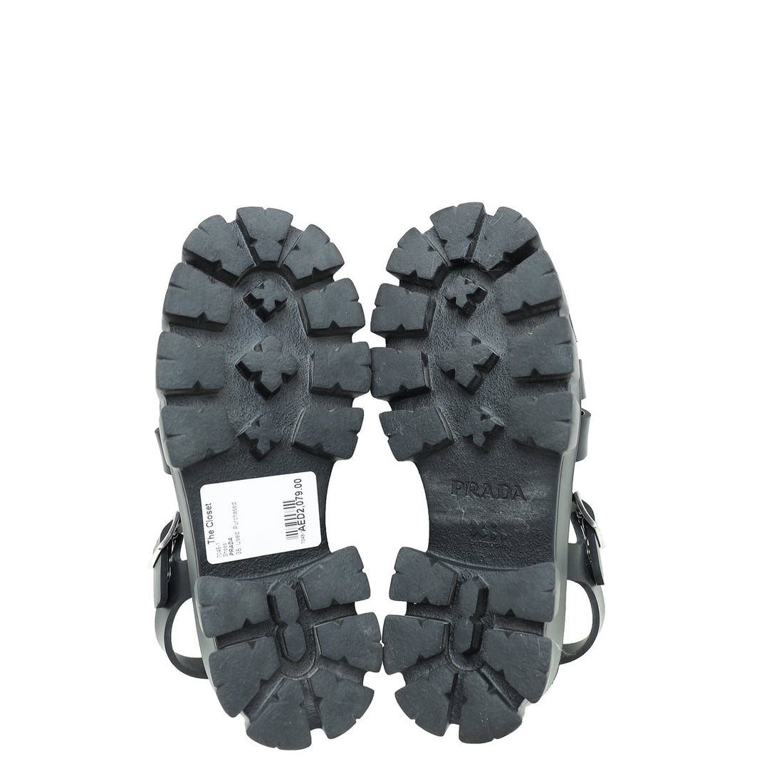 Prada Black Foam Rubber Sandal 38