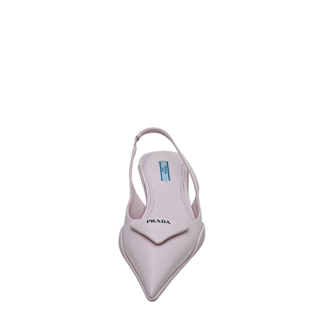 Prada Alabaster Pink Comma Heels Slingback 38
