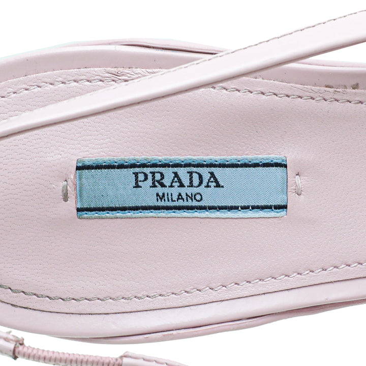 Prada Alabaster Pink Comma Heels Slingback 38