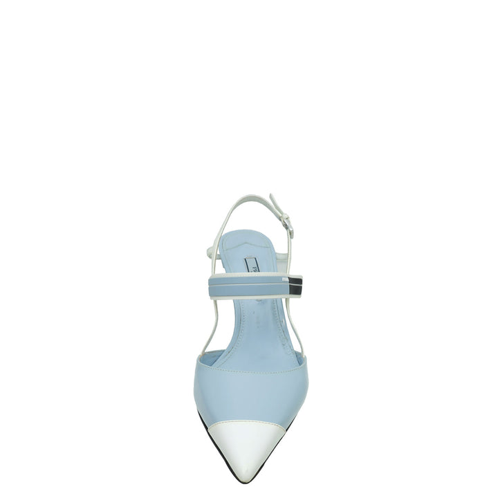Prada Bicolor Brushed Slingback Heels 38