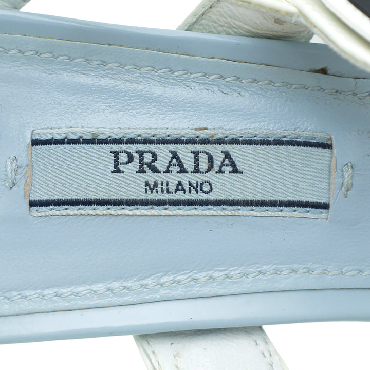 Prada Bicolor Brushed Slingback Heels 38