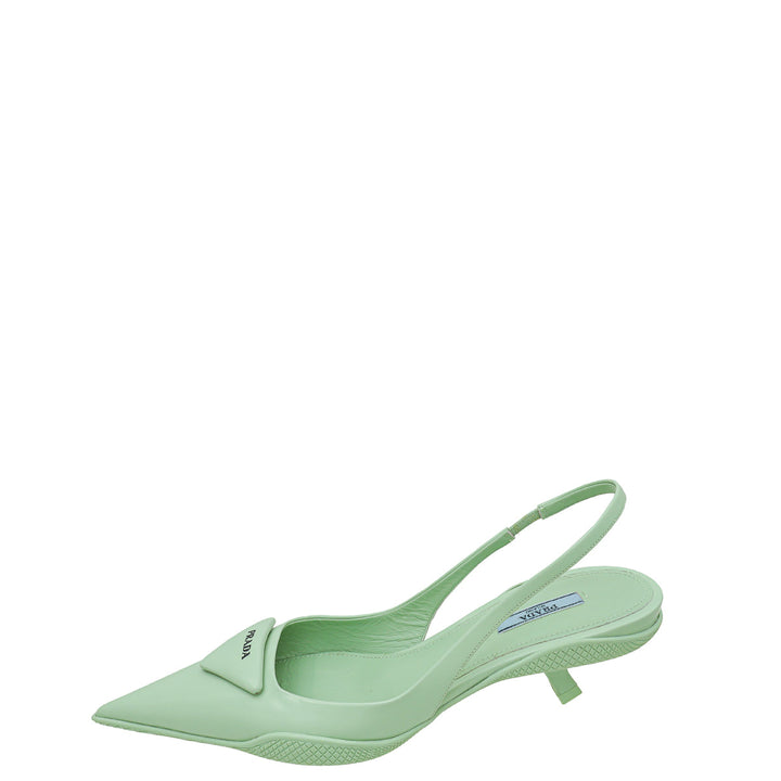 Prada Mint Green Soft Padded Slingback Pumps 38.5