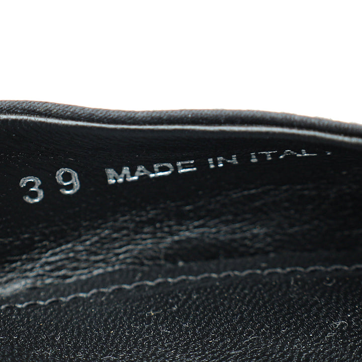 Prada Black Logo Satin Crystal Slingback Pump 39