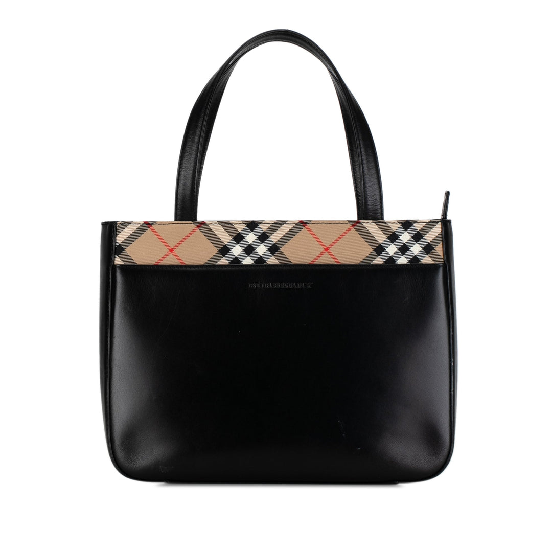 BURBERRY Leather Nova Check Handbag