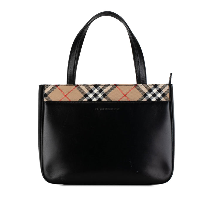 BURBERRY Leather Nova Check Handbag