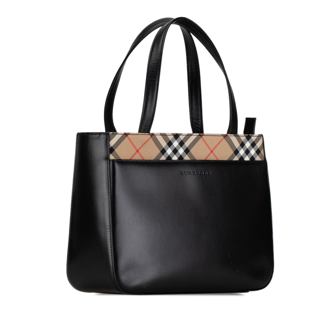BURBERRY Leather Nova Check Handbag