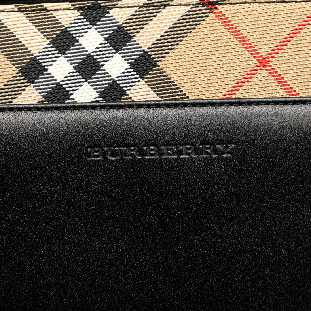 BURBERRY Leather Nova Check Handbag