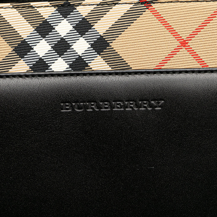 BURBERRY Leather Nova Check Handbag