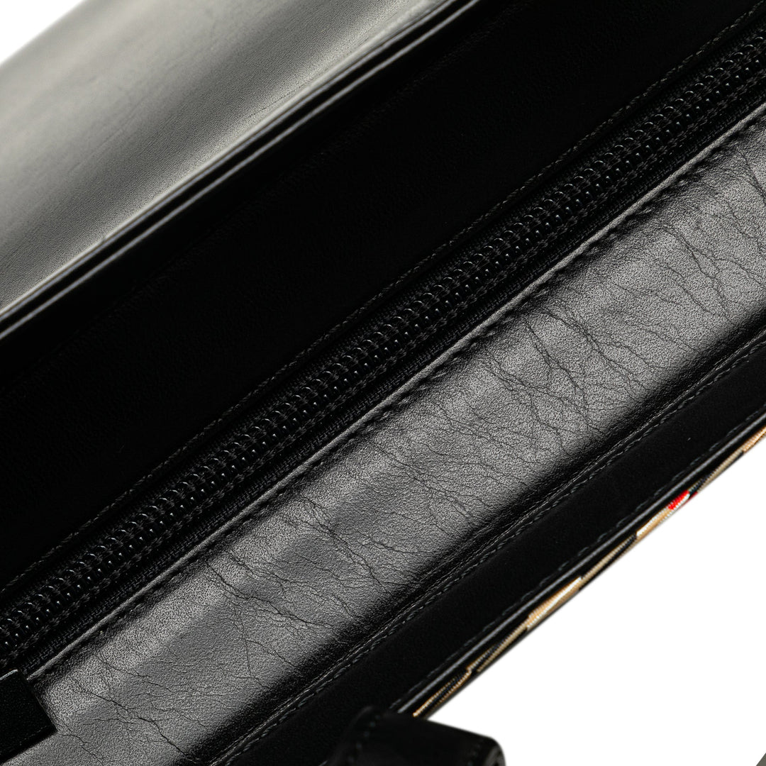 BURBERRY Leather Nova Check Handbag
