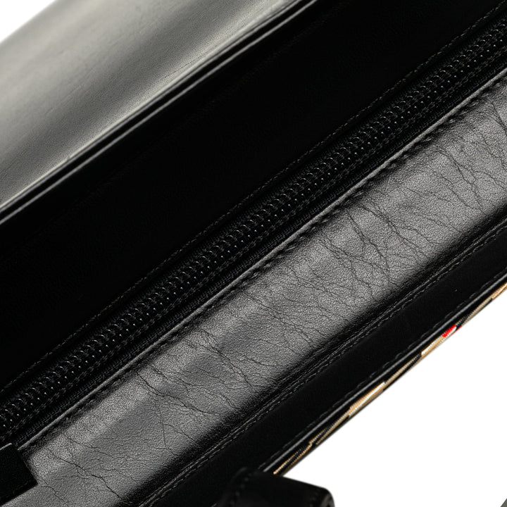 BURBERRY Leather Nova Check Handbag